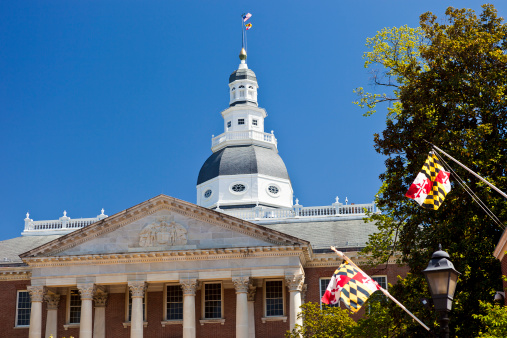 The Historic Maryland State House In Annapolis Was Built In 1772.