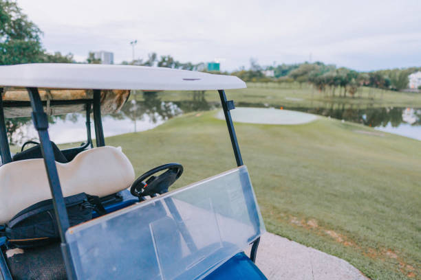 istock golf cart parking in golf course 1806952951