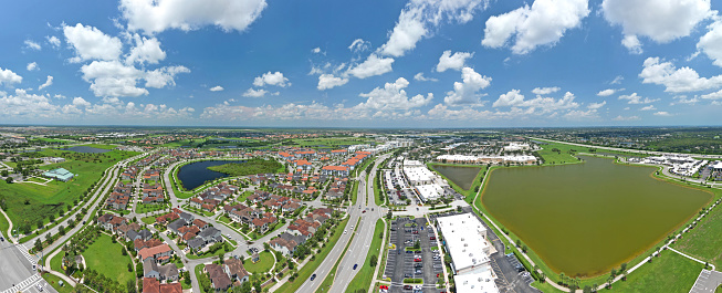 Aerial view of homes in Viera, Florida