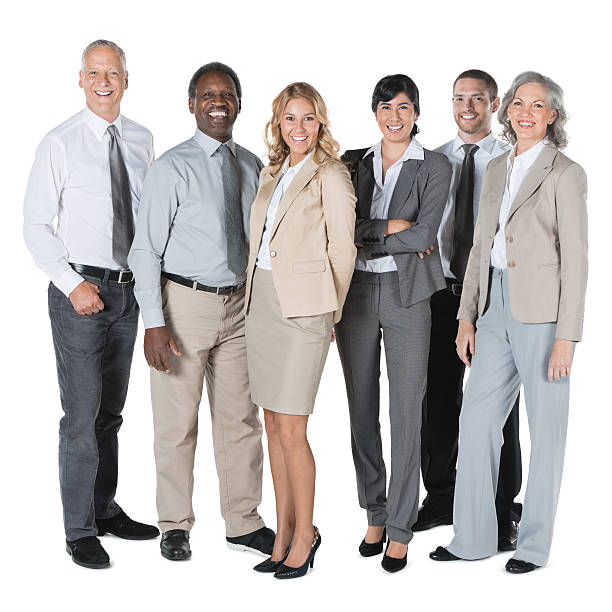 istock Confident diverse business group smiling; studio shot 180695756