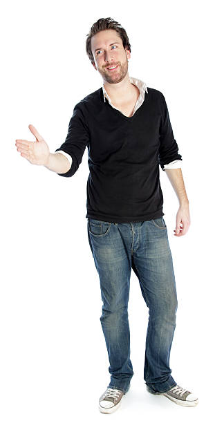 istock Attractive man wearing casual clothes isolated on a white background 180695985