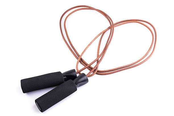 cuir, corde à sauter - jump rope exercise equipment athleticism leather photos et images de collection