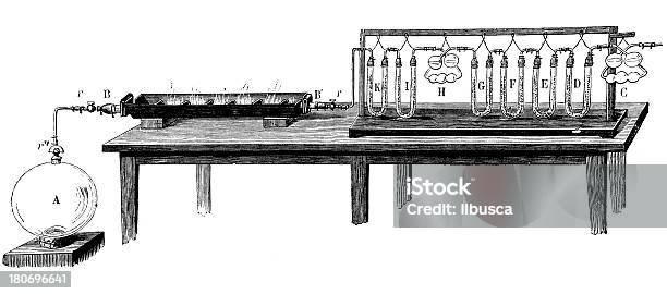Antico Esperimenti Di Fisica E Chimica Scientifica - Immagini vettoriali stock e altre immagini di Progetto - Progetto, Disegno, Fisica