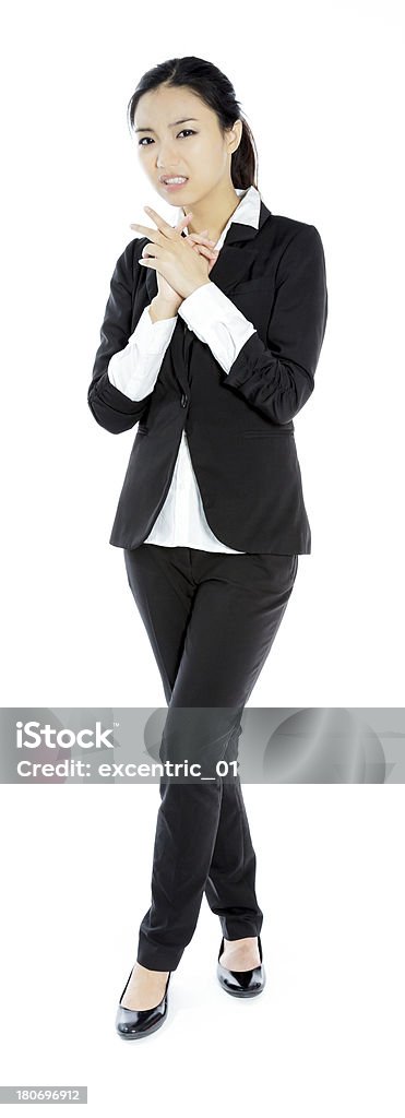 魅力的なアジアビジネスの女性に孤立した白い背景 - 1人のロイヤリティフリーストックフォト
