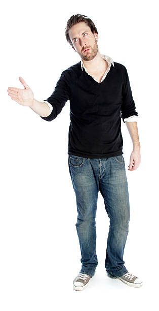 istock Attractive man wearing casual clothes isolated on a white background 180697074