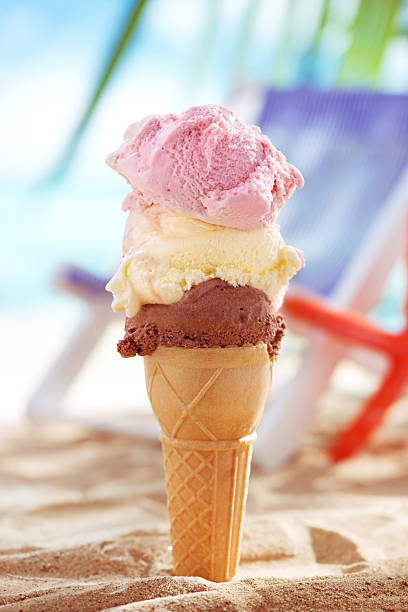 istock Melting ice cream on the beach 180697076