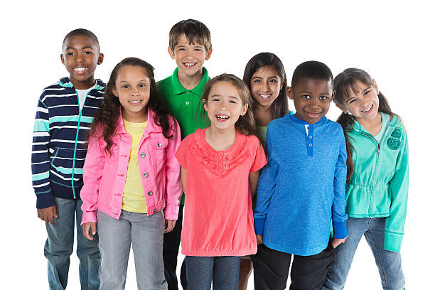 istock Cute diverse group of elementary school age friends 180697230