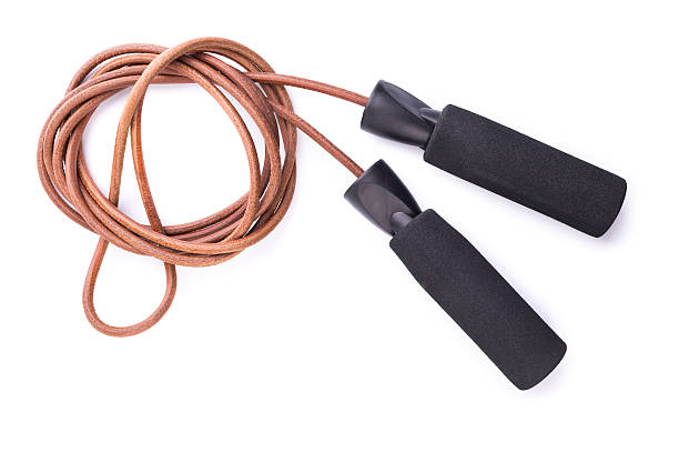 가죽 줄넘기 - jump rope exercise equipment athleticism leather 뉴스 사진 이미지