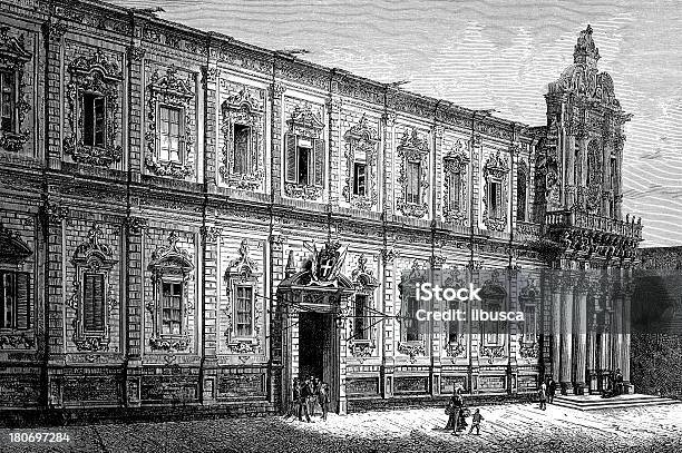Vetores de Palazzo Della Prefettura Em Lecce Itália e mais imagens de Antigo - Antigo, Antiguidade, Arquitetura