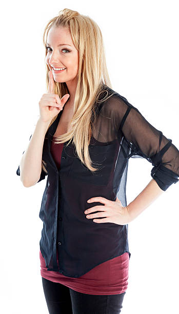Attractive blond caucasian girl