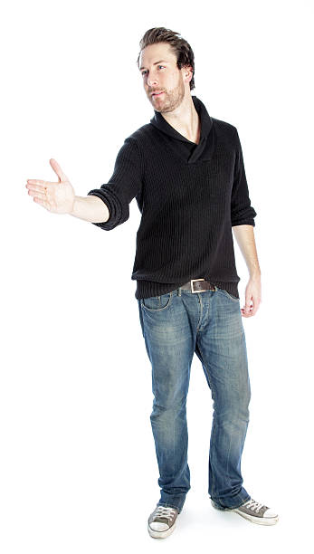 istock Attractive man wearing casual clothes isolated on a white background 180697441