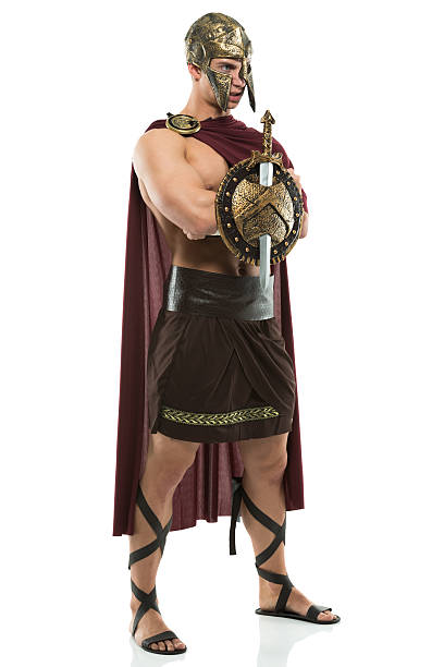 istock Spartan warrior with arms crossed 180697442