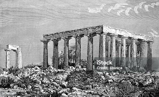 Ruines Du Temple Grec Vecteurs libres de droits et plus d'images vectorielles de Antiquités - Antiquités, Art, Art et Artisanat