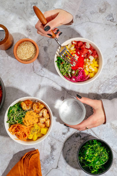 istock Hawaiian tuna poke bowl with rice 1806977565