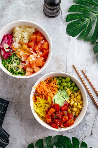 istock Hawaiian tuna poke bowl with rice 1806978091