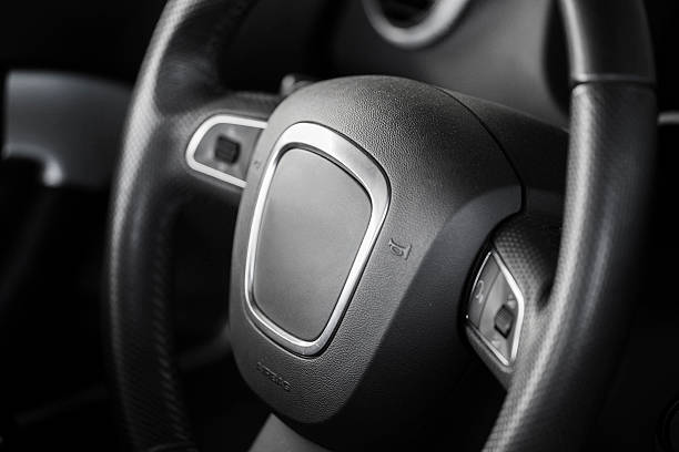 istock Sports car steering wheel 180698073
