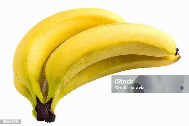 Bananas On White Background Stock Photo - Download Image Now - Banana, Clipping Path, Cut Out
