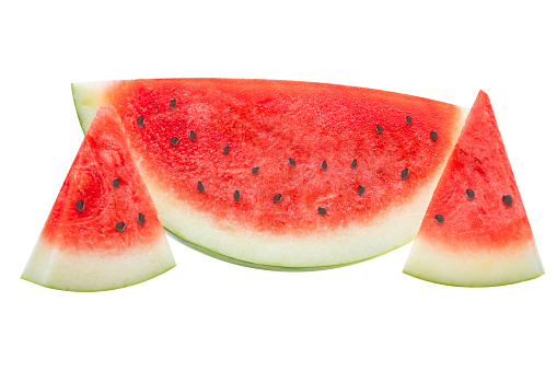 Slice of ripe watermelon isolated over a white background