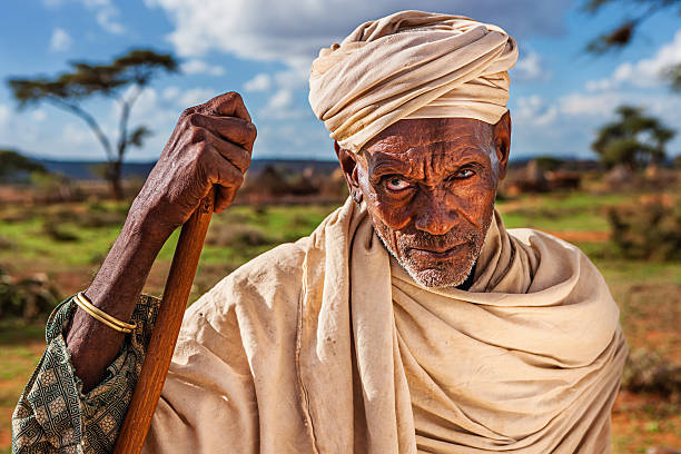 Portrait of old man from Borana tribe, Ethiopia, Africa The Borana Oromo are a pastoralist tribe living in southern Ethiopia and northern Kenya kenyan man stock pictures, royalty-free photos & images