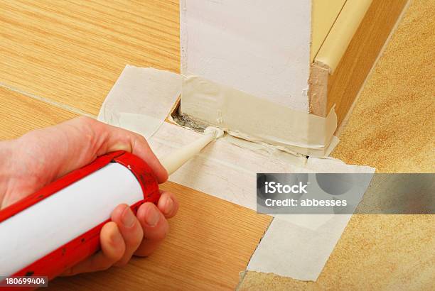 Silicone Sealant Stock Photo - Download Image Now - Caulk Gun, Hole, Activity