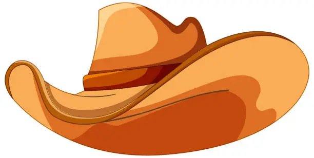 Vector illustration of Isolated Simple Cowboy Hat Cartoon Illustration