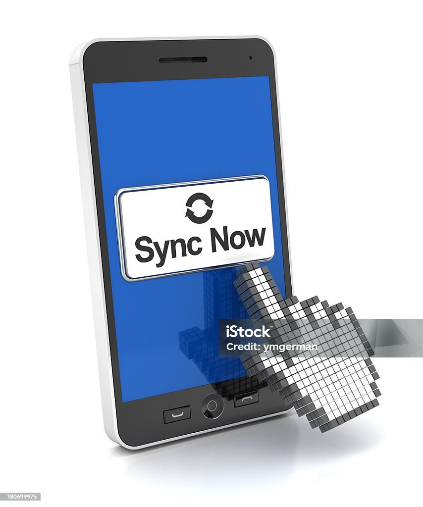 Syncing スマートフォン - ソフトウェアアップデートのロイヤリティフリーストックフォト