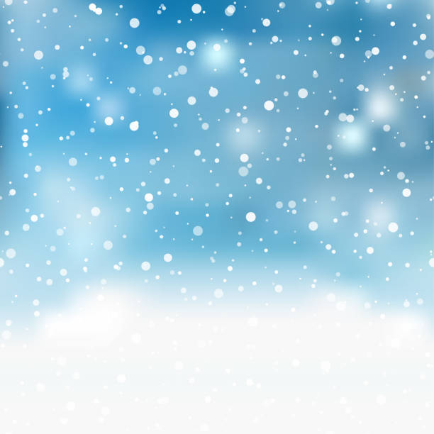 istock Natural Winter Christmas background with sky, heavy snowfall, snowflakes in different shapes and forms, snowdrifts. Vector 1807001803