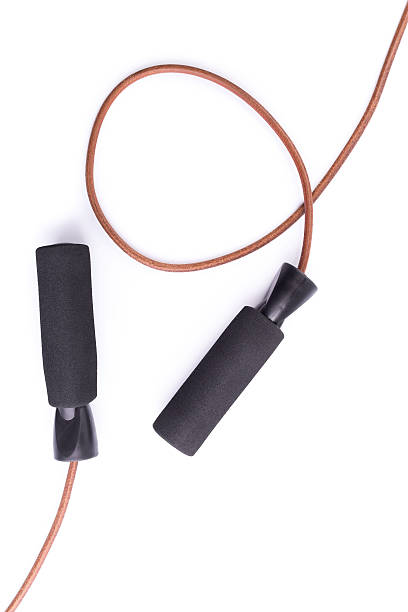 가죽 줄넘기 - jump rope exercise equipment athleticism leather 뉴스 사진 이미지