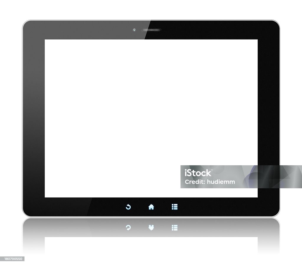 Digital Tablet PC (Clipping path!) isolated on white background Digital Tablet PC (Clipping path: screen & contour) isolated on white background. Border - Frame Stock Photo