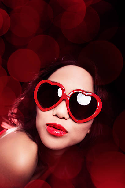 Girl with heart shaped glases
