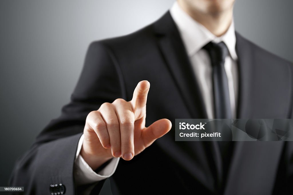 Geschäftsmann hand - Lizenzfrei Berührungsbildschirm Stock-Foto