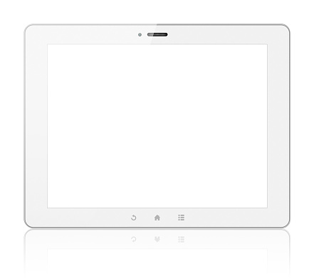 Digital tablet with blank screen mock-up and copy space