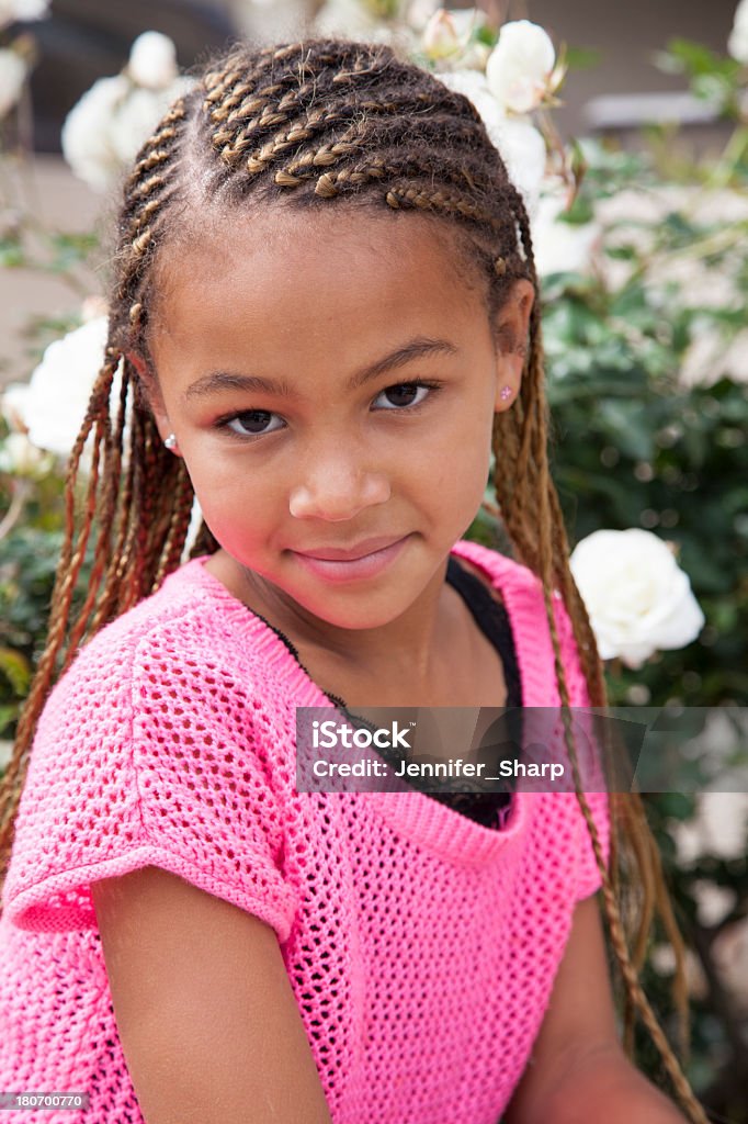 Belle afro-américaine de 6 ans - Photo de Afro-américain libre de droits