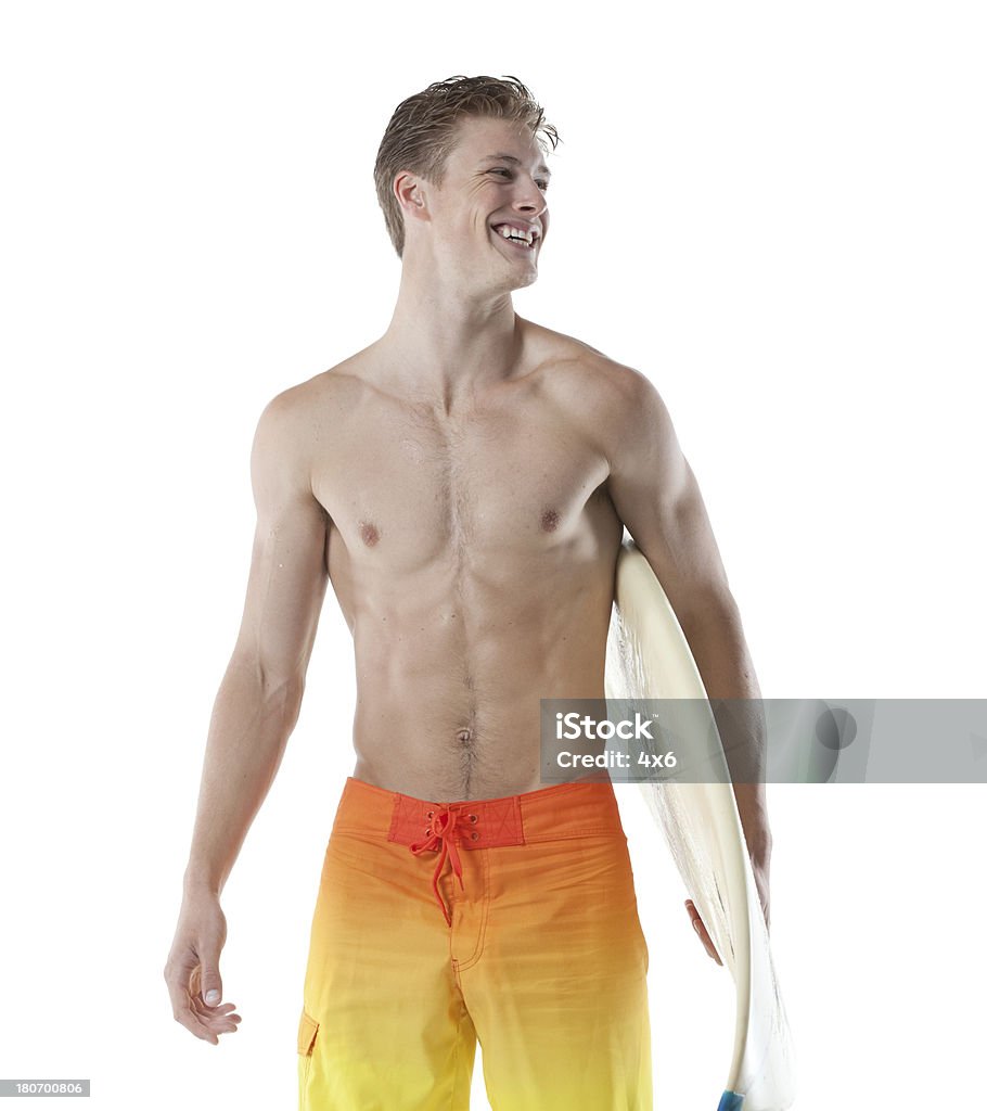 Torse nu Surfeur avec une planche de surf - Photo de 18-19 ans libre de droits