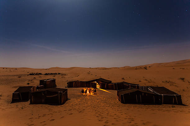 People camping in the desert