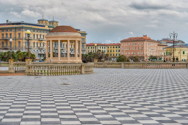 Livorno Tuscany Italy City of Livorno. Promenade down by the sea. livorno stock pictures, royalty-free photos & images