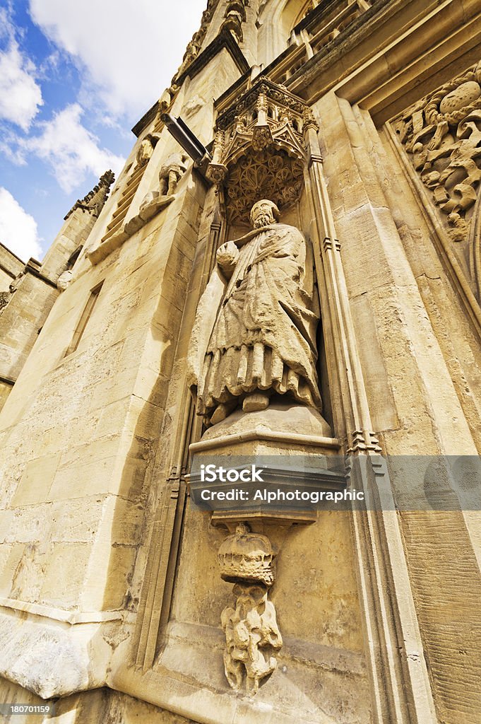 Bath Abbey Entrance "The large carved statue beside the main (west) entrance to Bath Abbey, Bath, UK." Abbey - Monastery Stock Photo