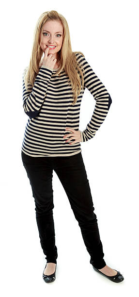 istock Attractive blond caucasian girl on white background 180701212