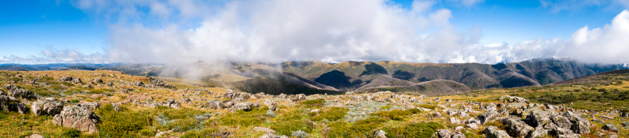 A view toward Mount Feathertop in the Australian high country near the popular ski resort of Mount Hotham.