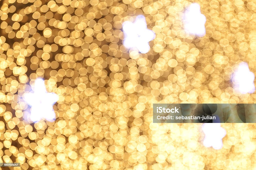 Estrelas de Natal com desfocado lightdots n prata Ouro - Royalty-free Abstrato Foto de stock
