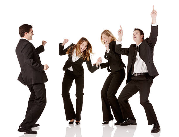 istock Business executives dancing together 180702671