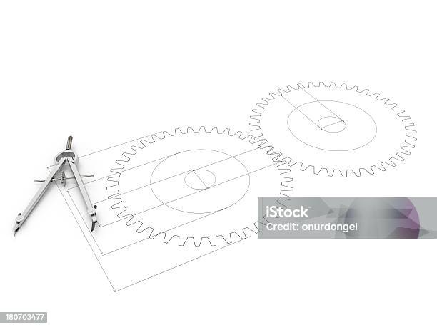 Drafting Tools Stock Photo - Download Image Now - Blueprint, Circle, Close-up