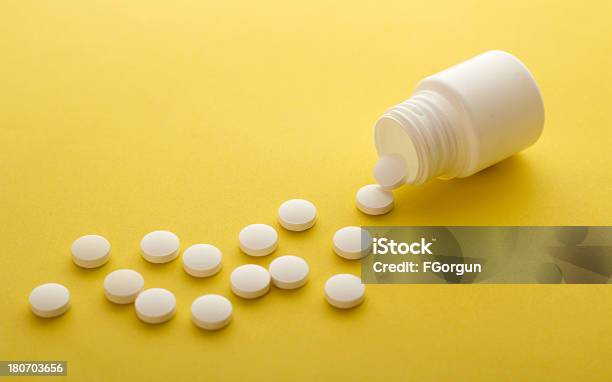 Spilled Pills From Prescription Bottle Stock Photo - Download Image Now - Bottle, Capsule - Medicine, Close-up