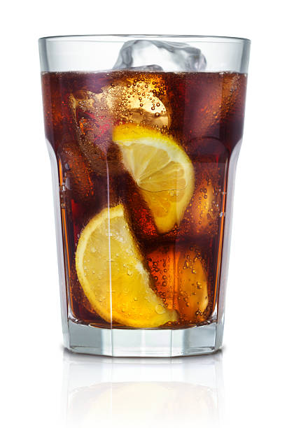 istock Glass with cola, ice cubes and lemon slices 180703743