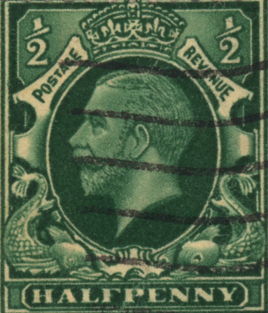 A cool old stamp with fish details in the portrait.