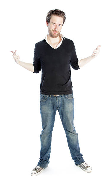 istock Attractive man wearing casual clothes isolated on a white background 180704681