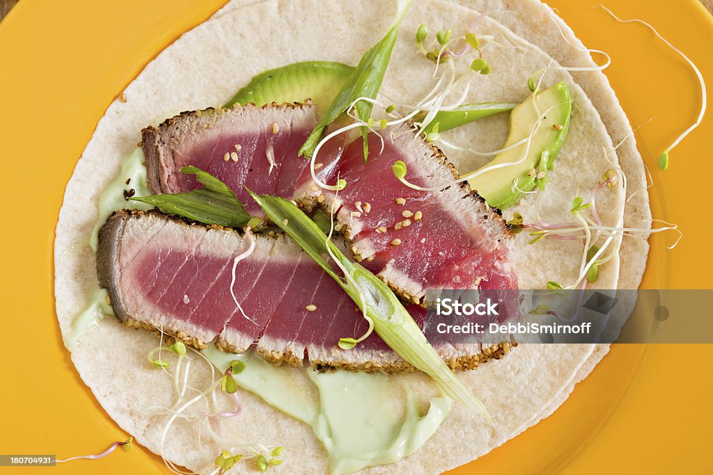 Tacos de atún asiática - Foto de stock de Pez libre de derechos
