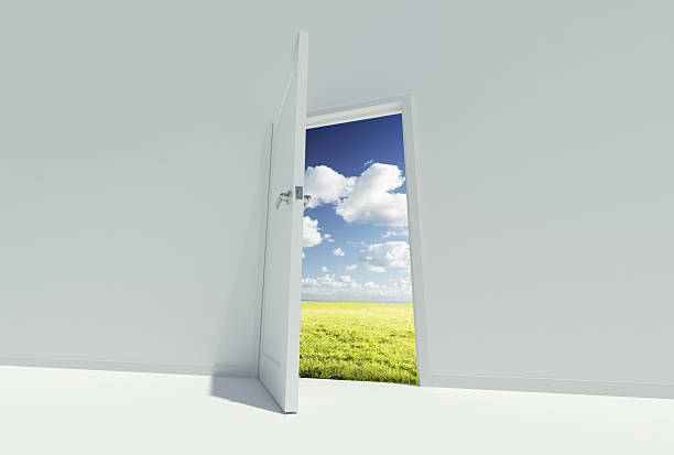 istock Door opening to the outside field 180705032