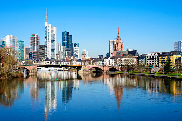 istock Frankfurt City Skyline and Main River in Germany 180705068