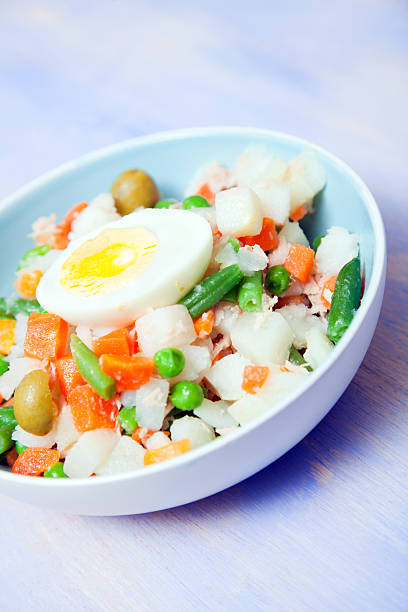 Russien egg salad stock photo